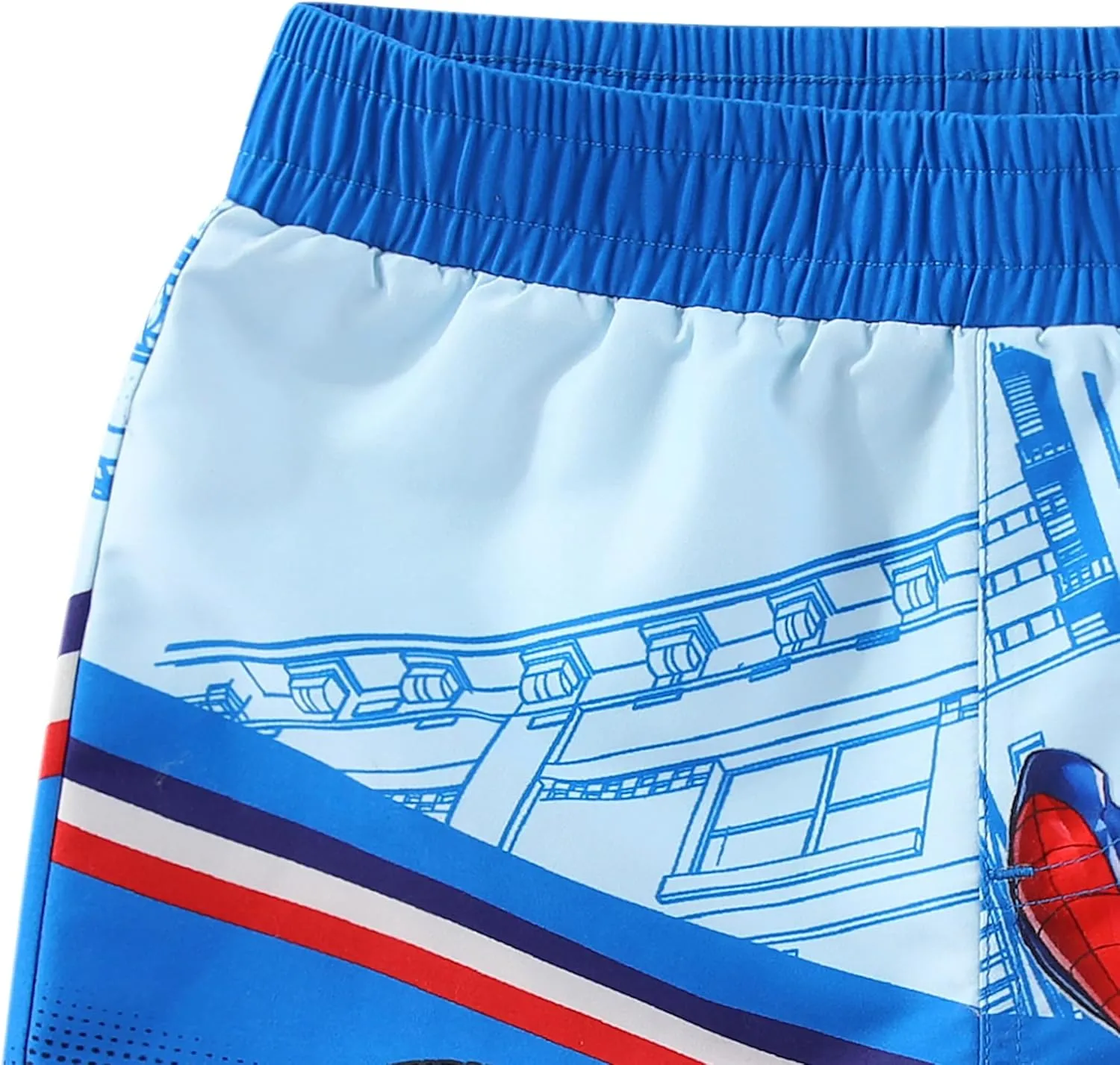 Marvel Spider-Man Boys UPF 50  Rash Guard and Swim Trunks for Toddler and Big Kids