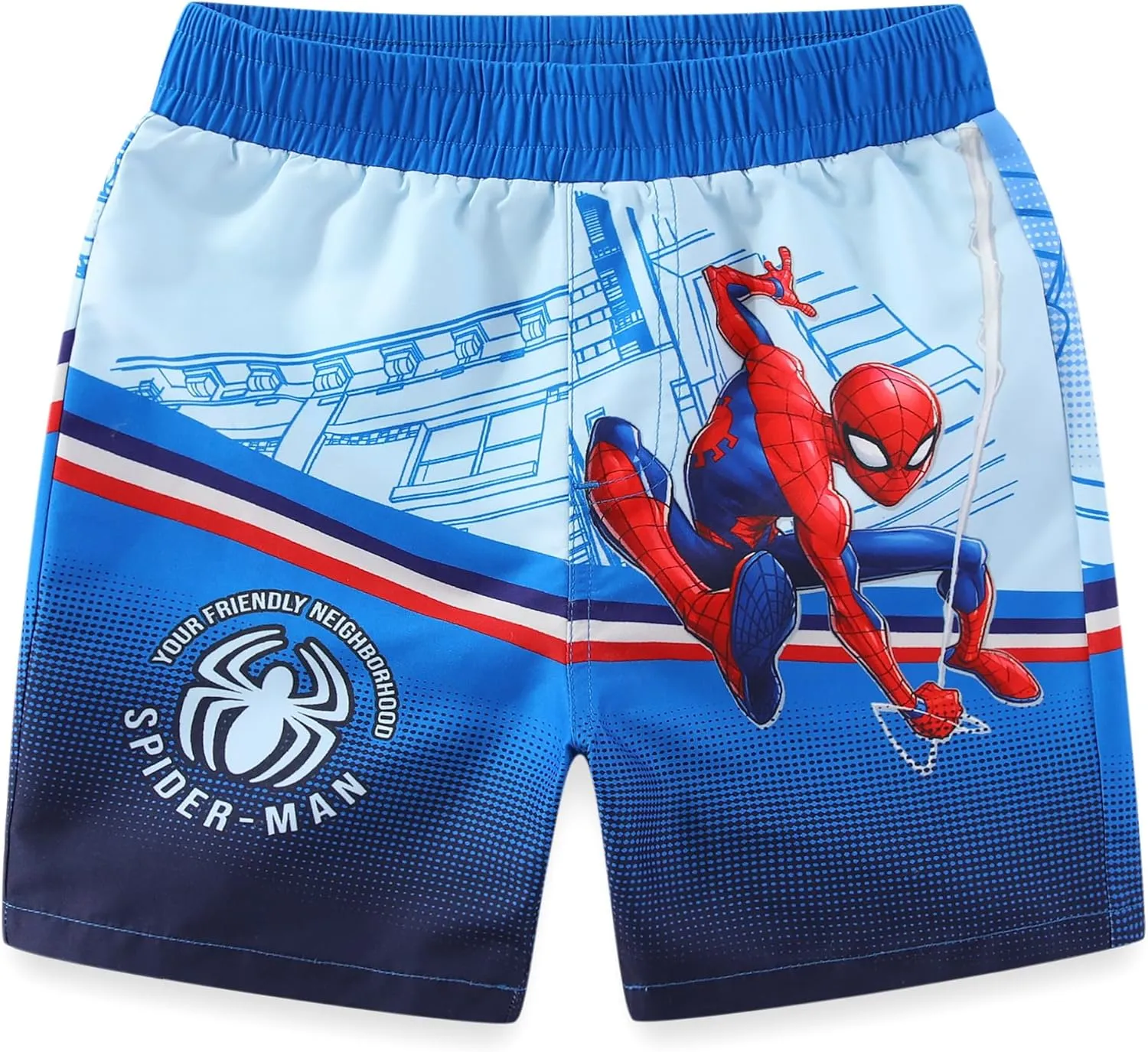Marvel Spider-Man Boys UPF 50  Rash Guard and Swim Trunks for Toddler and Big Kids