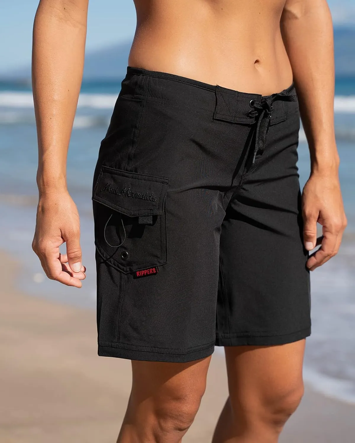 Maui Rippers Womens 9" 4-Way Stretch Swim Shorts Boardshorts