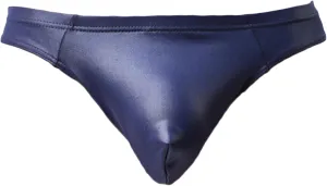 Men's Sexy Patent Leather Convex Underwear Low-Waist Body-Shaping Boxer Briefs Knitted Nylon Underpants