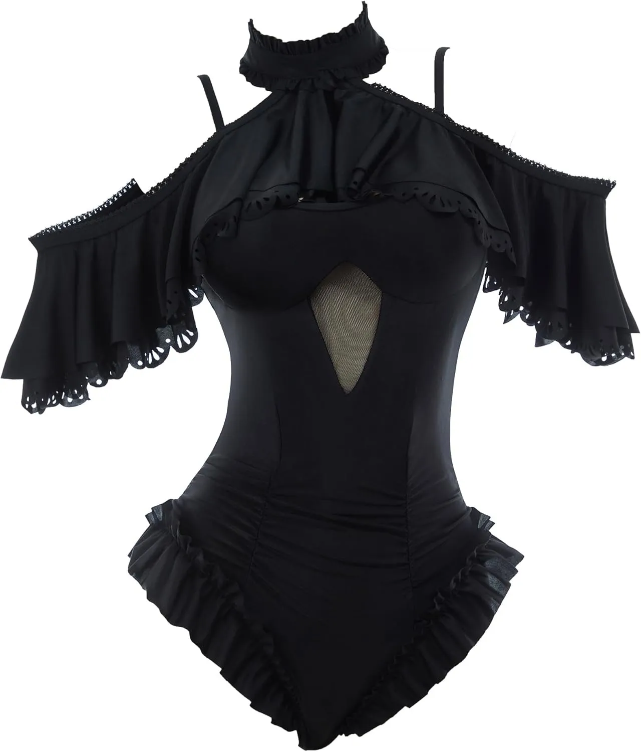 MEOWCOS Goth Swimsuit Star Vintage Victorian Bathing Suit Dark Style Retro Gothic Swimsuit