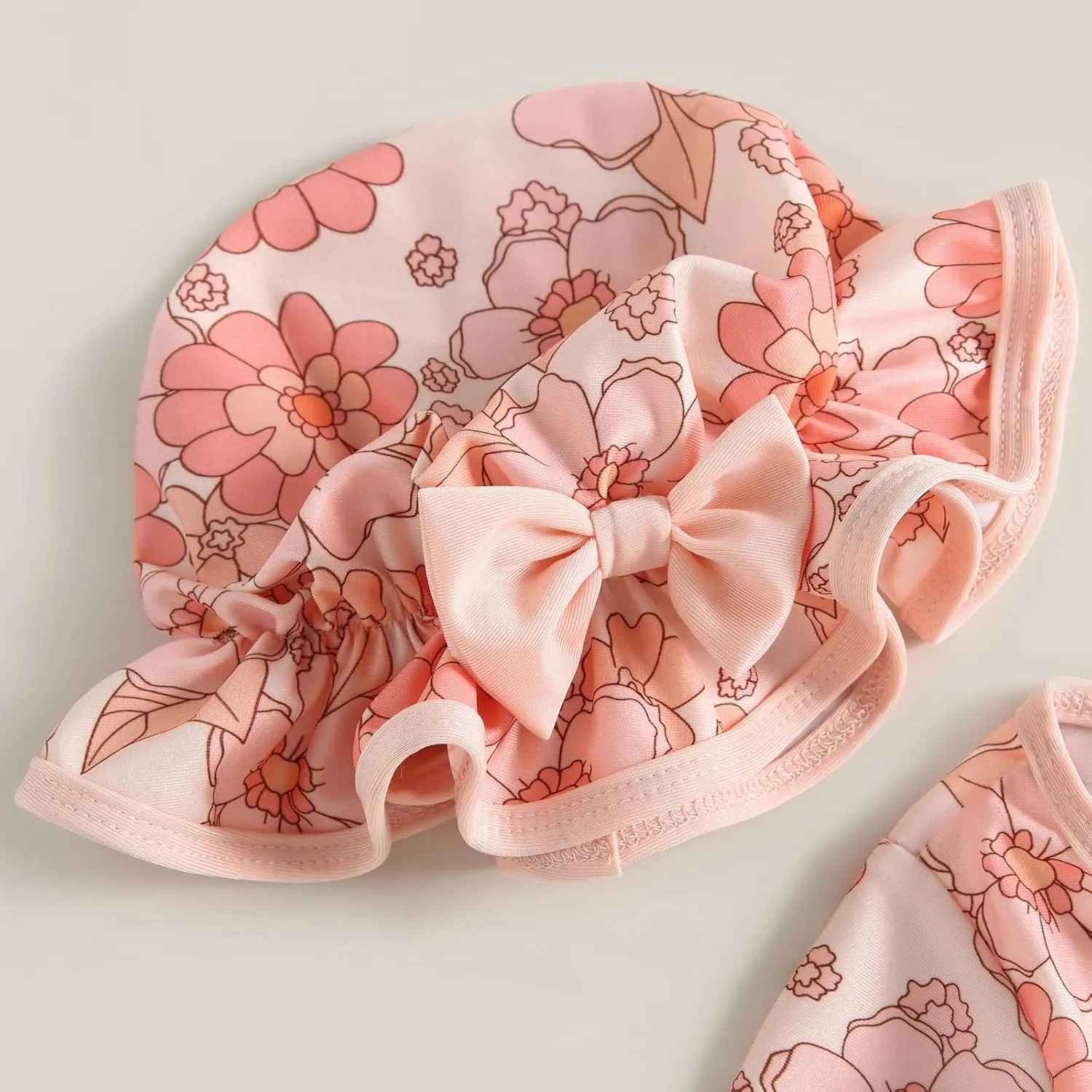 MERSARIPHY Baby Girl One-Piece Swimsuit Rash Guard Toddler Infant Zipper Long Sleeve Swimwear Hat Bathing Suit Swimwear
