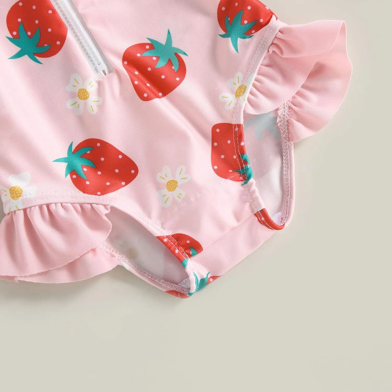 MERSARIPHY Baby Girl One-Piece Swimsuit Rash Guard Toddler Infant Zipper Long Sleeve Swimwear Hat Bathing Suit Swimwear