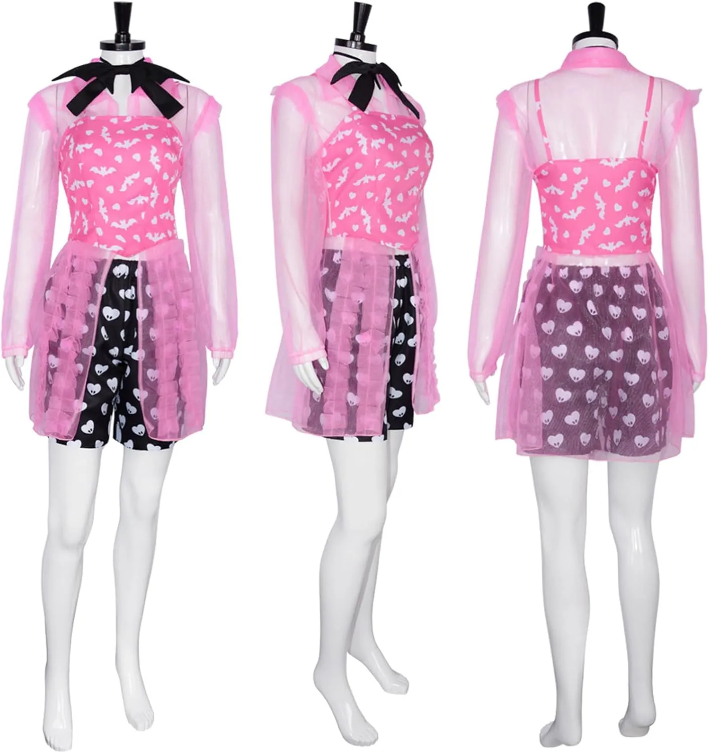 MIAOCOS High School Draculaura Cosplay Costume Shirt Pants Cloak Accessories Full Set Halloween Party Role Play