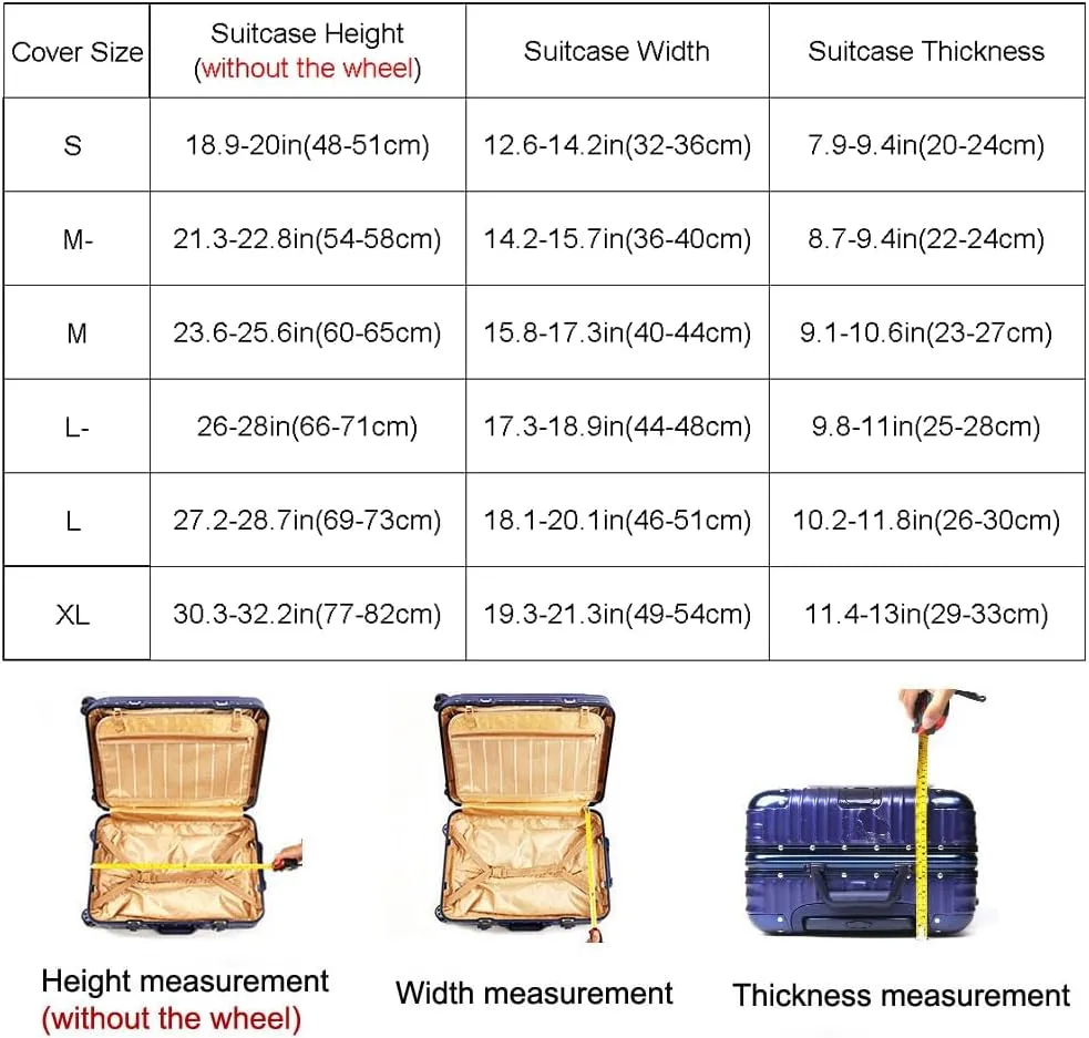 MosaiRudo Thicker Luggage Cover Elastic Suitcase Cover Protector Fits 18-32 Inch Suitcase Travel Accessories (Black, S)