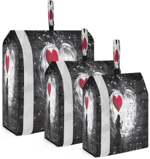 Music Note Girl Heart Packing Cubes for Travel 3 Set Packing Cubes Large Luggage Accessories for Organization