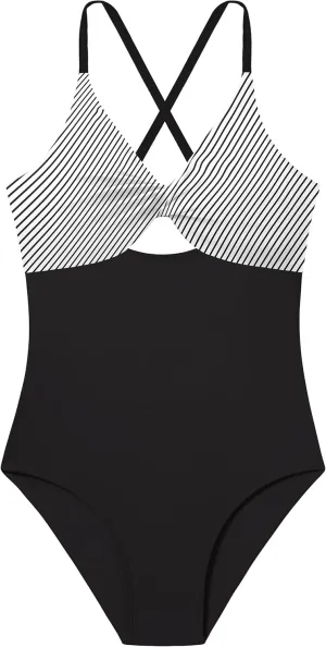 NECIOUS Girls Swimsuits One Piece Cutout Bathing Suit Adjustable Straps Girls' Swimwear with Cover Up Skirt 9-16 Y