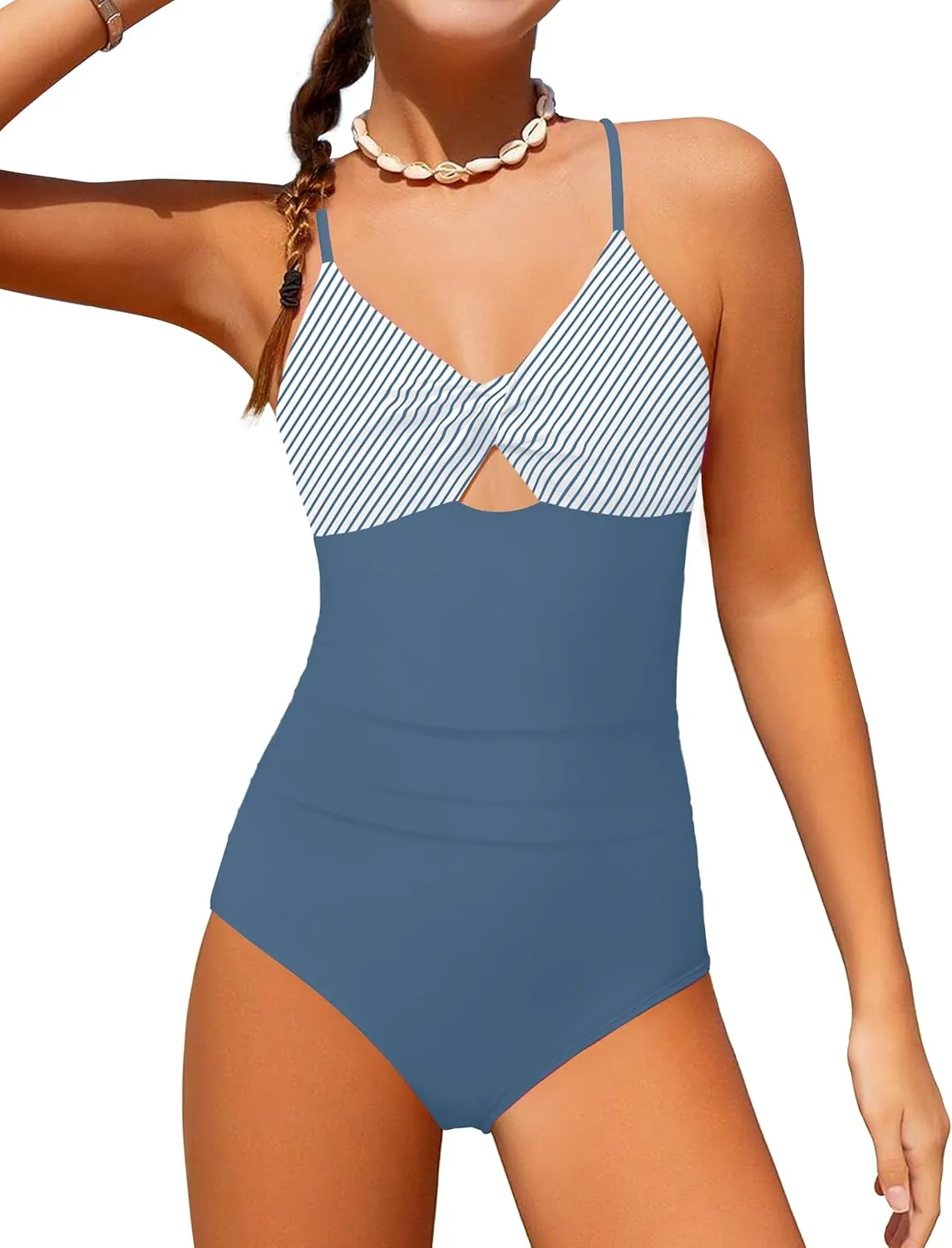 NECIOUS Girls Swimsuits One Piece Cutout Bathing Suit Adjustable Straps Girls' Swimwear with Cover Up Skirt 9-16 Y