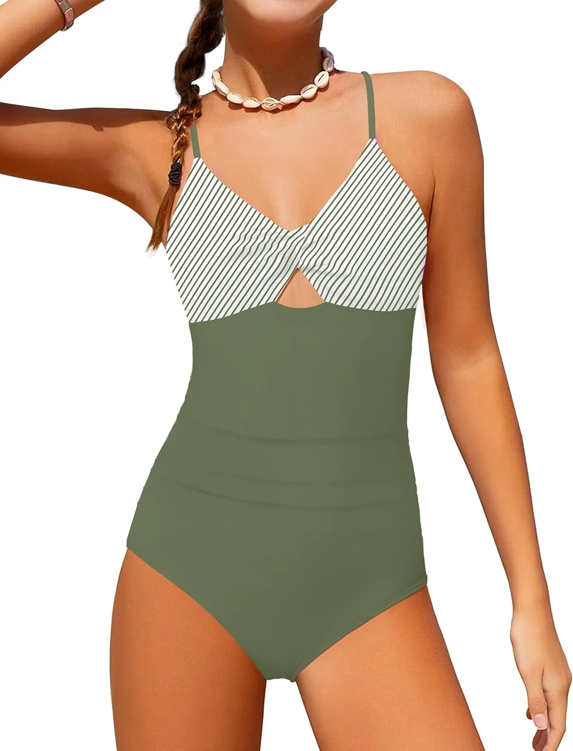 NECIOUS Girls Swimsuits One Piece Cutout Bathing Suit Adjustable Straps Girls' Swimwear with Cover Up Skirt 9-16 Y