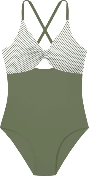 NECIOUS Girls Swimsuits One Piece Cutout Bathing Suit Adjustable Straps Girls' Swimwear with Cover Up Skirt 9-16 Y