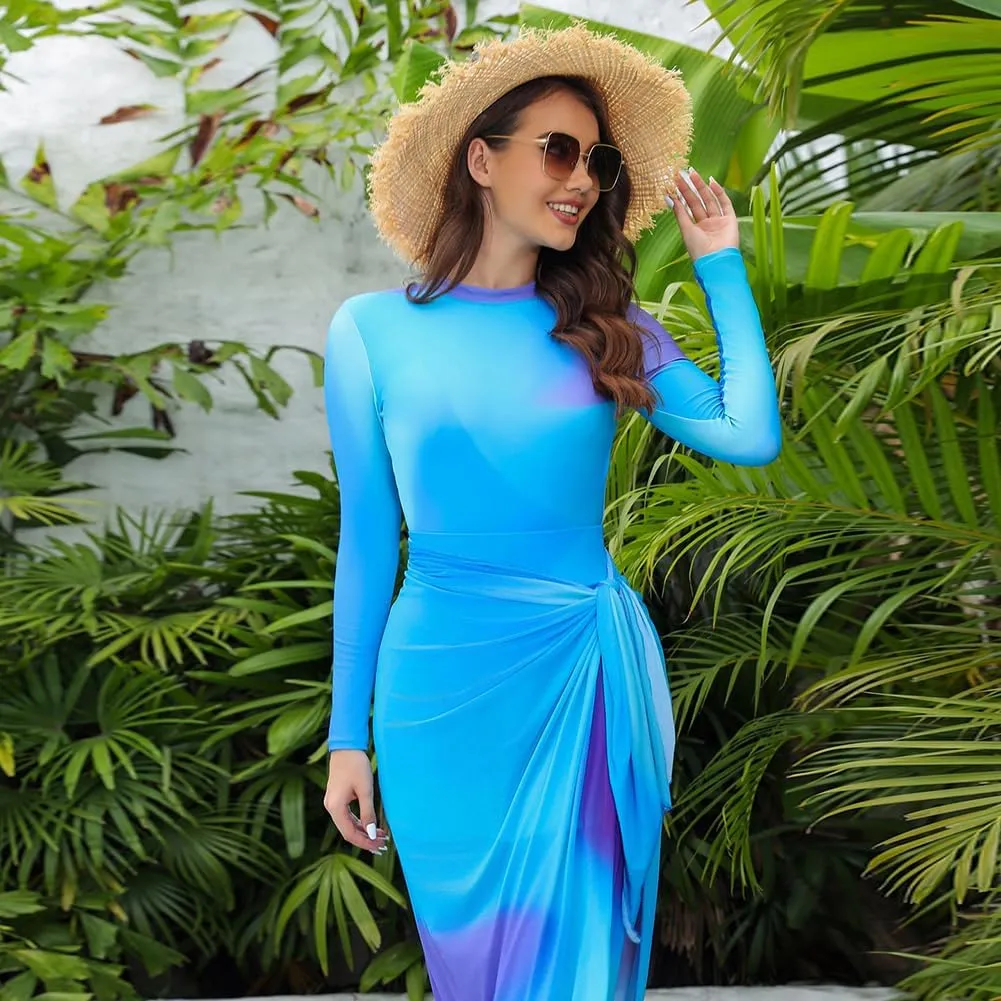 ODIZLI Muslim Swimwear Women Hijab Swimsuit Suit Islamic Cover Ups Hijabs Burkini for Woman