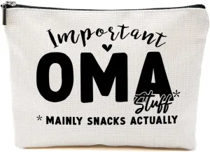 Oma Gifts Grandma Gifts Makeup Bag, Gifts for Grandma, Grandma Birthday Gifts Toiletry Bag, Grandmother Gifts Cosmetic Bag, Mothers Day Grandmothers Day Christmas Retirement Gifts for Women Grammy