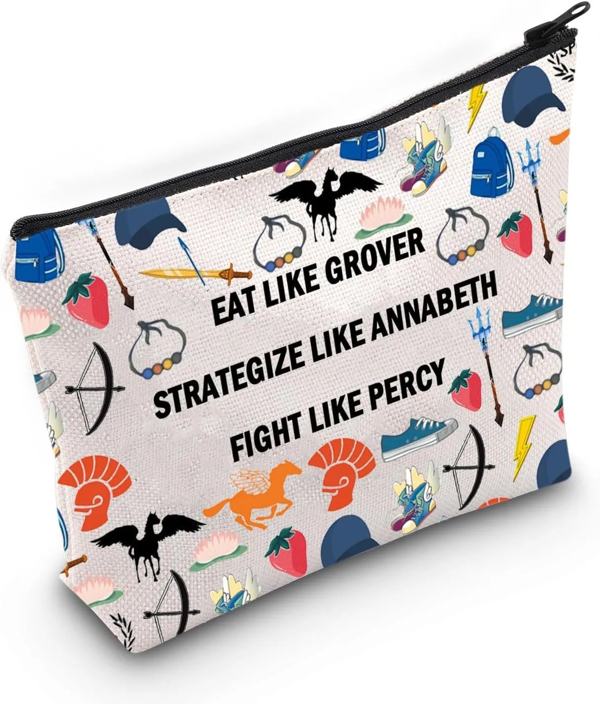 Percy Movie Makeup Bag Book Lover Camp Half-Blood Movie Fans Gift Jakson Cosmetic Bag (EAT LIKE GROVER)