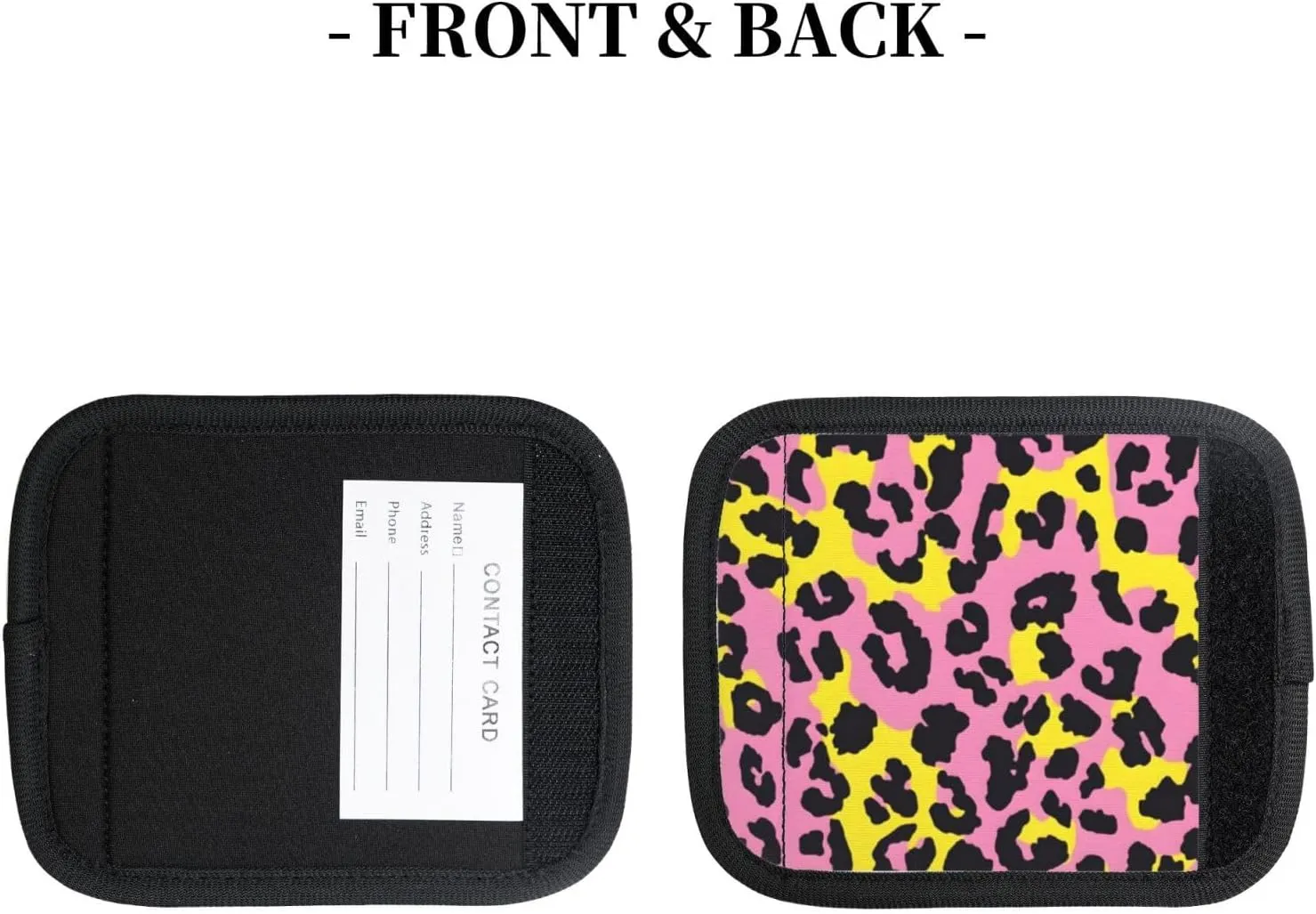Pink And Yellow Leopard Print Luggage Handles Wrap Grips For Suitcases Luggage Travel Accessories For Airplane 2pcs