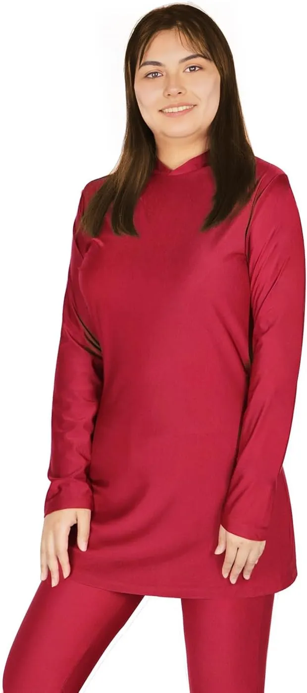 Plus Size Burkini Muslim Swimsuits for Women Modest Islamic Swimwear Long Sleeve Full Cover 3PCS Set Beachwear with Cap