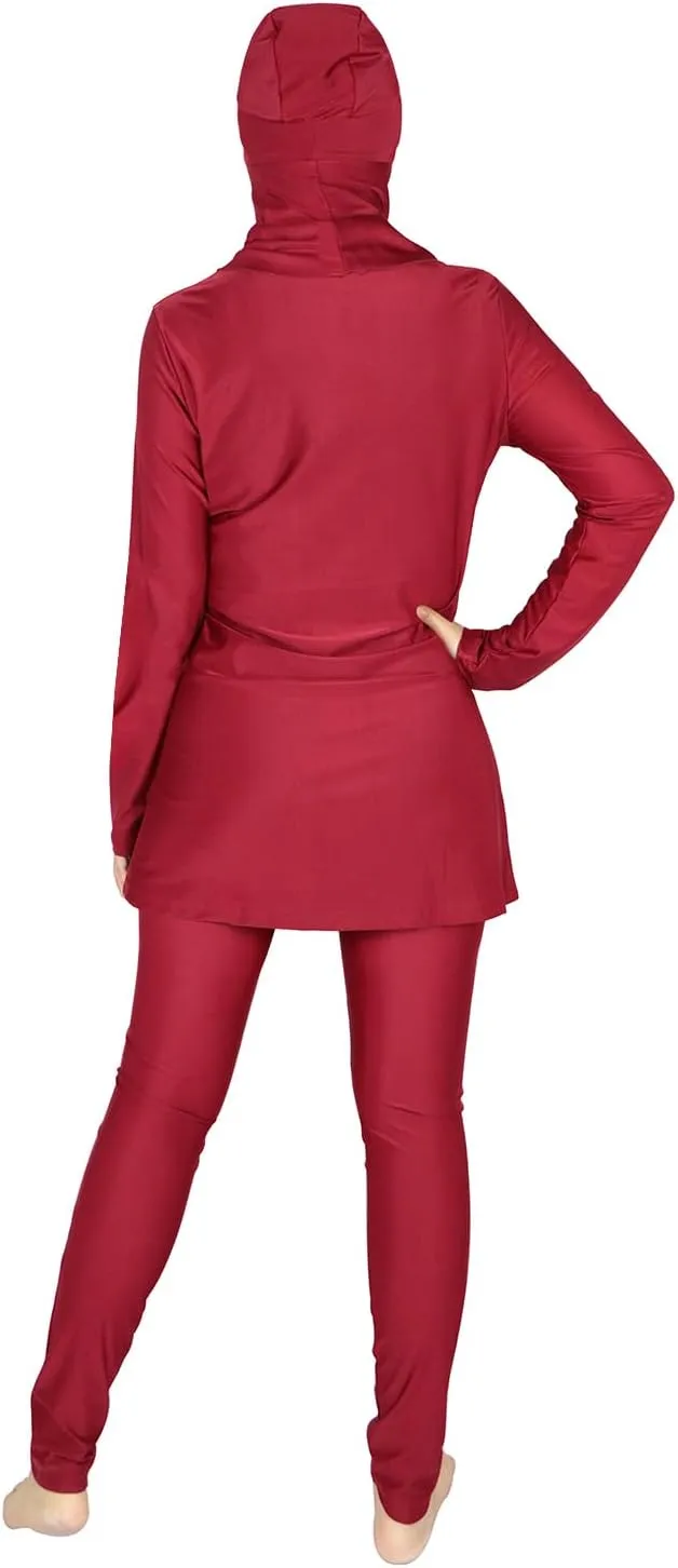 Plus Size Burkini Muslim Swimsuits for Women Modest Islamic Swimwear Long Sleeve Full Cover 3PCS Set Beachwear with Cap