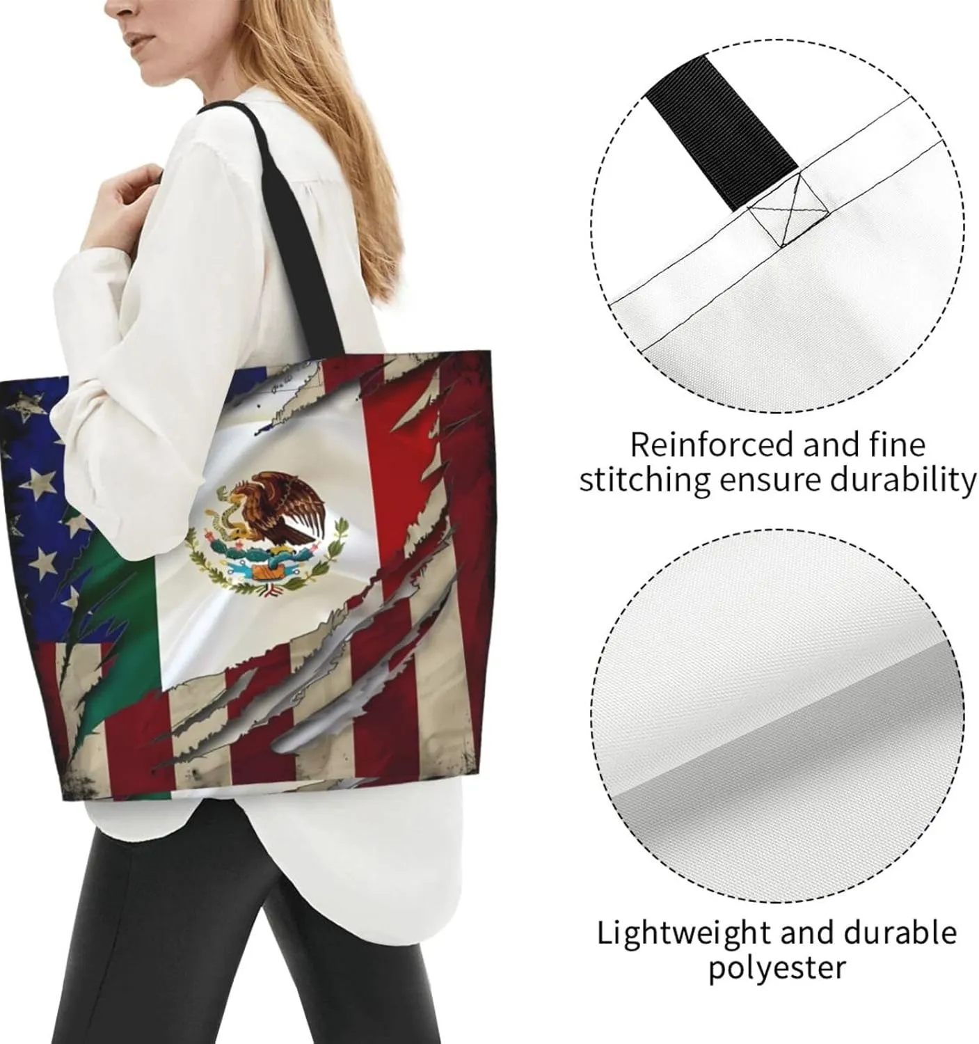 Polish Flag Poland Polska Eagle Women's Tote Bag Large Capacity Single Shoulder Bags Handbag for Shopping Work