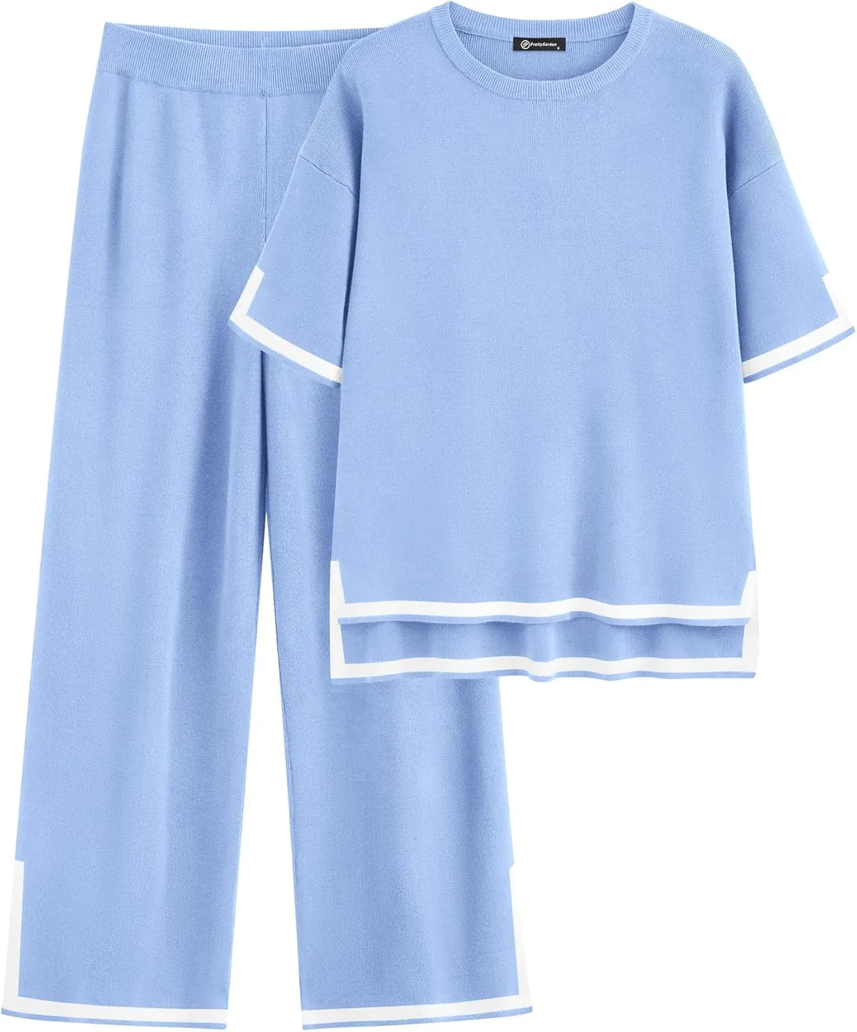 PRETTYGARDEN Two Piece Sets for Women 2025 Summer Spring Casual Sweater Knit Lounge Travel Matching Outfits Clothing