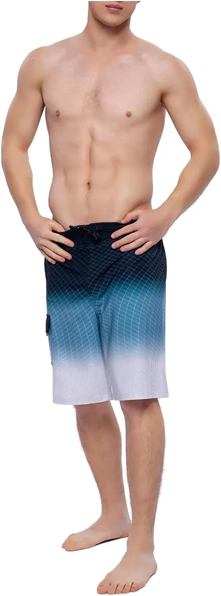 Rokka&Rolla Men's Swim Trunks 9" Quick Dry Stretch Board Shorts Beach Swimwear