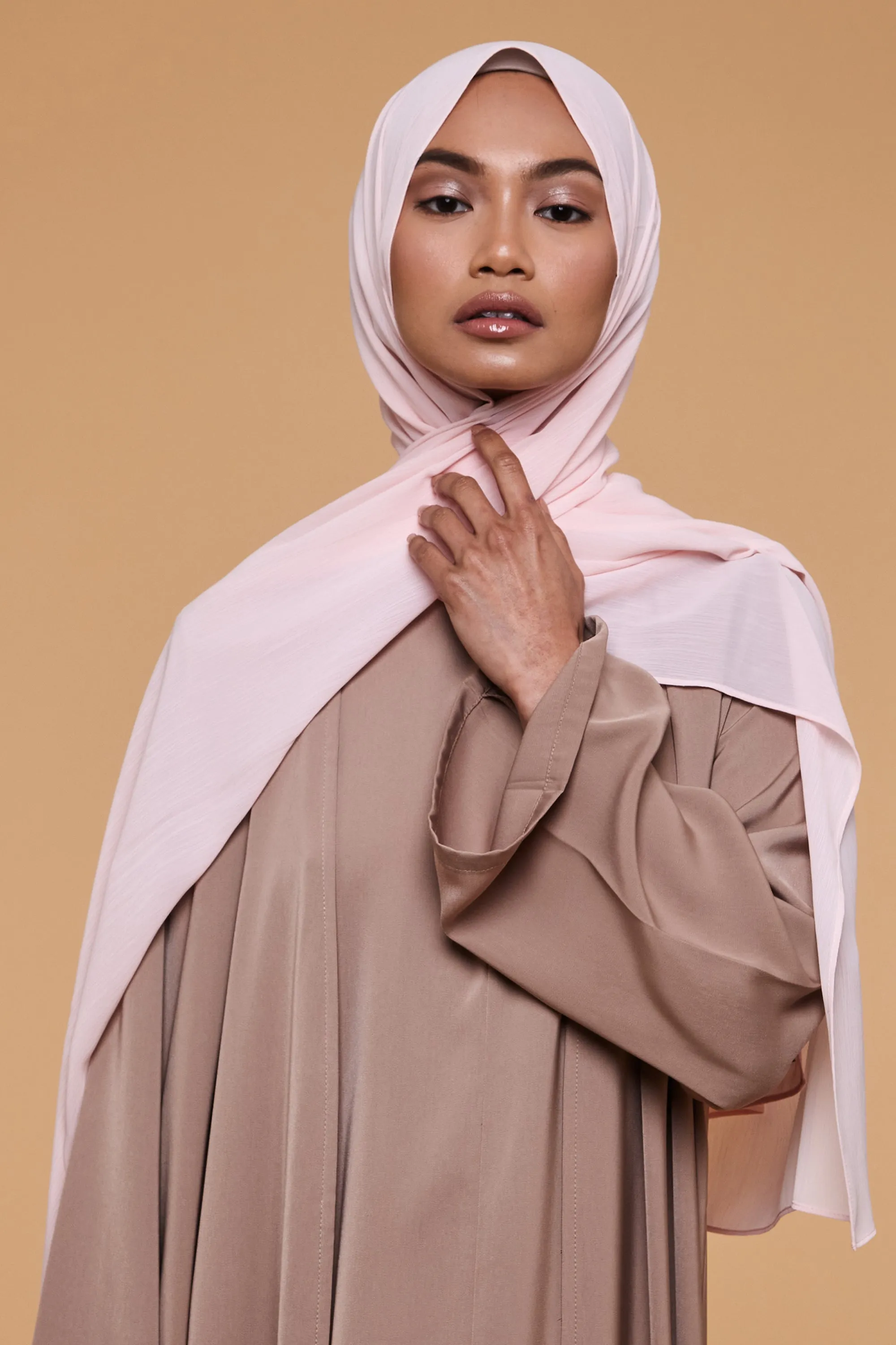 Rose Quartz Crinkle Soft Crepe Hijab