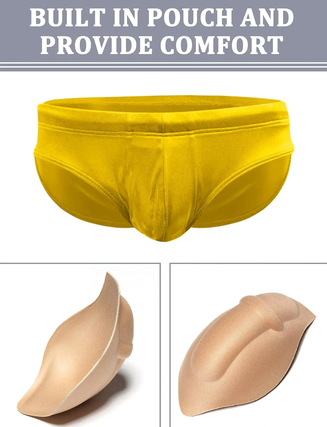 SEAUR Men's Shiny Metallic Low Rise Swim Briefs Sexy Bikini Swimsuit Quick Dry Drawstring Swimwear Contour Pouch Bathing Suit