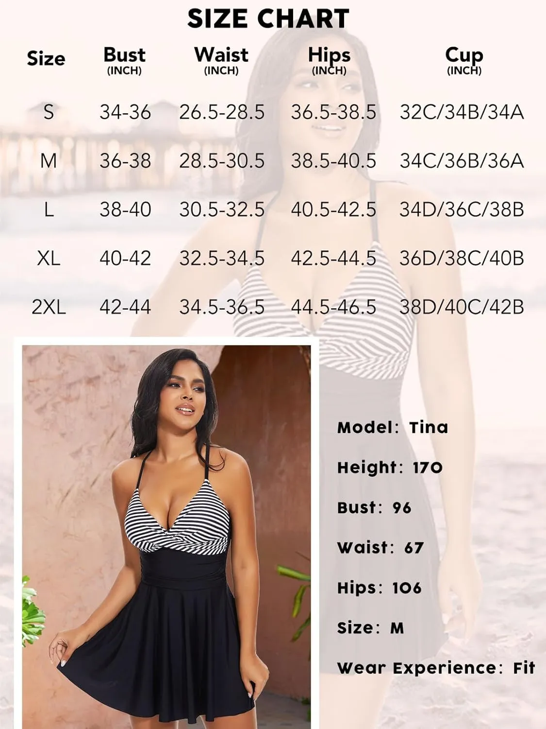 SHAPERIN Women One Piece Skirted Swimsuit Tummy Control Bathing Suits Swimdress Swim Dress Monokini Swimwear
