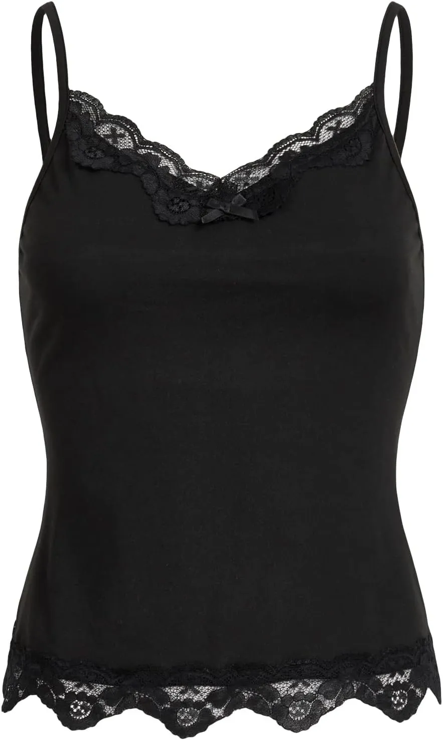 SHENHE Women's Y2K Lace Tank Tops Summer Coquette Bow Sleeveless Spaghetti Strap Lounge Cute Cami Crop Tops
