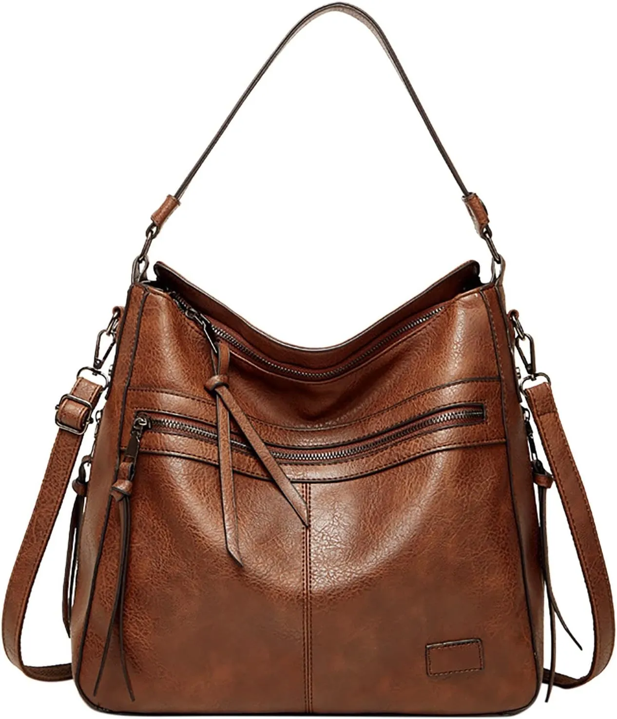 Shoulder Bag with Pockets Handbags For Women Large Designer Ladies Bag Bucket Purse Leather