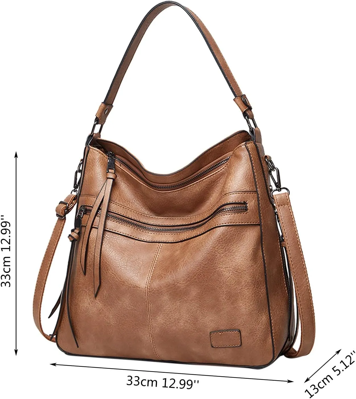Shoulder Bag with Pockets Handbags For Women Large Designer Ladies Bag Bucket Purse Leather