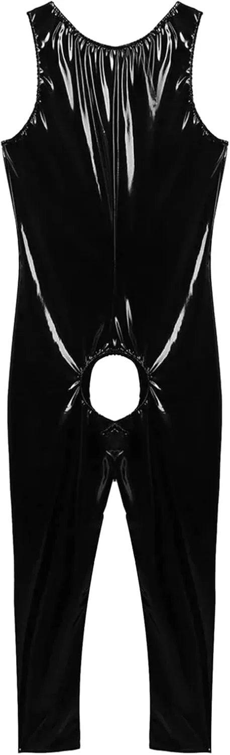 Sissy Lingerie,Mens String Bikini Briefs Fashion Casual Solid Color Leather Sexy Coat Sexy Leather