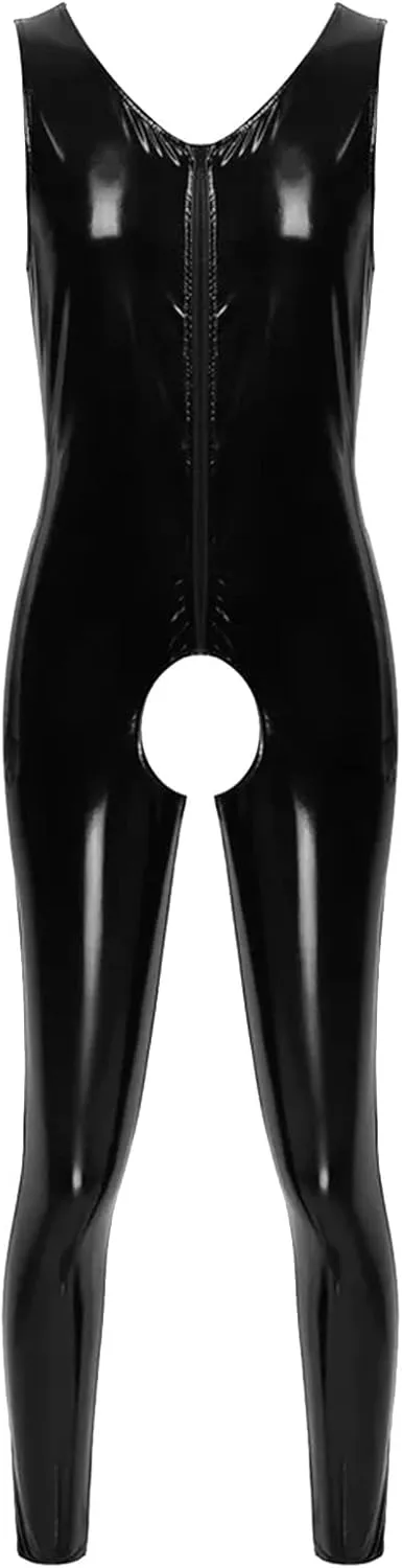 Sissy Lingerie,Mens String Bikini Briefs Fashion Casual Solid Color Leather Sexy Coat Sexy Leather