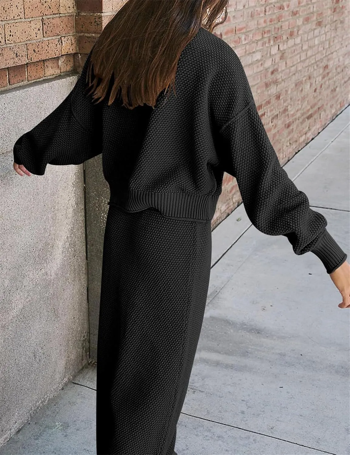 Skirt Sets Women 2 Piece Outfits Dressy Suits Turtle Neck Sweater and Pencil Maxi Skirt Elegant Sets Fall Winter
