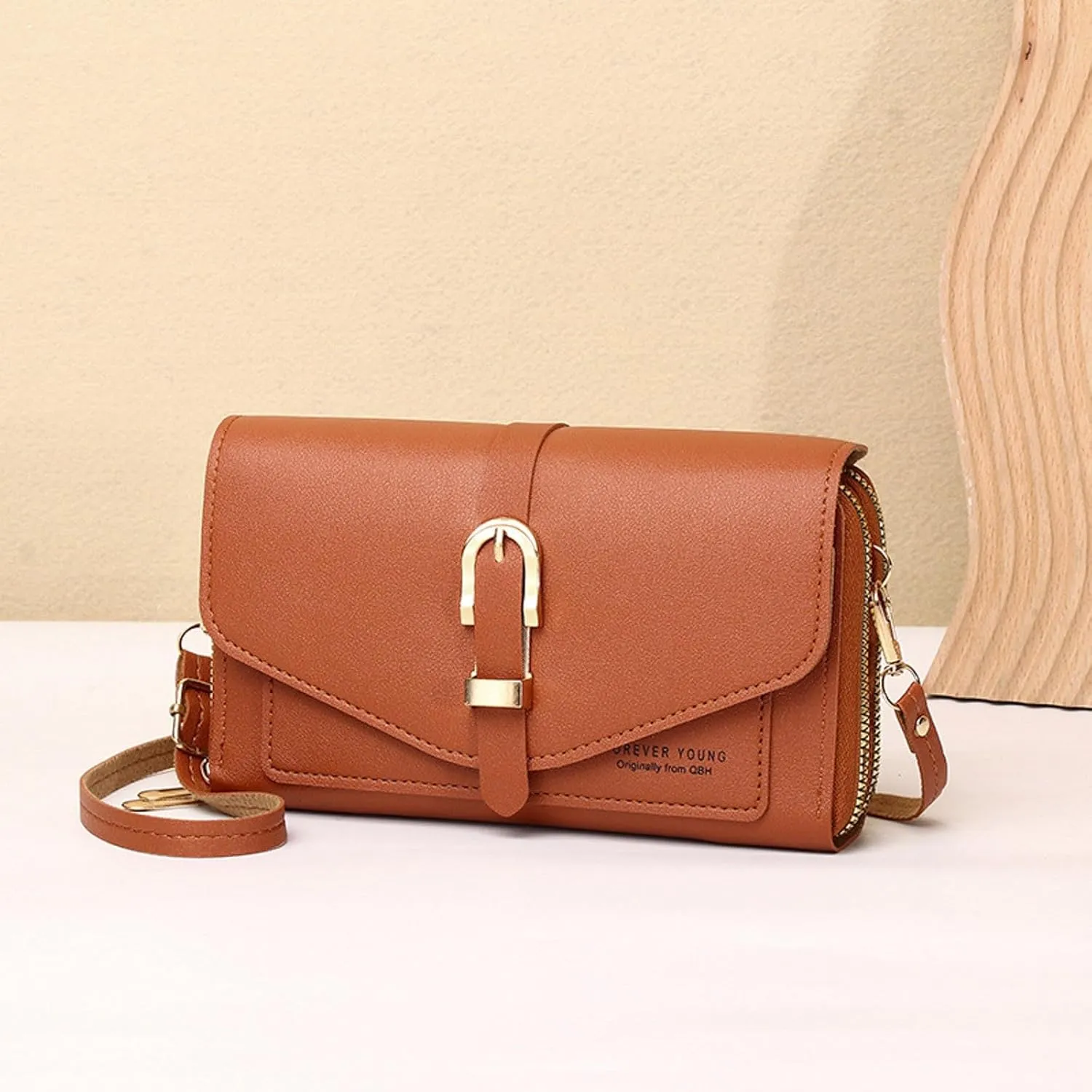 Small Shoulder Bag Fashion Classic Women's Mobile Phone Bag Button Hood One Shoulder Double Layer Wallet
