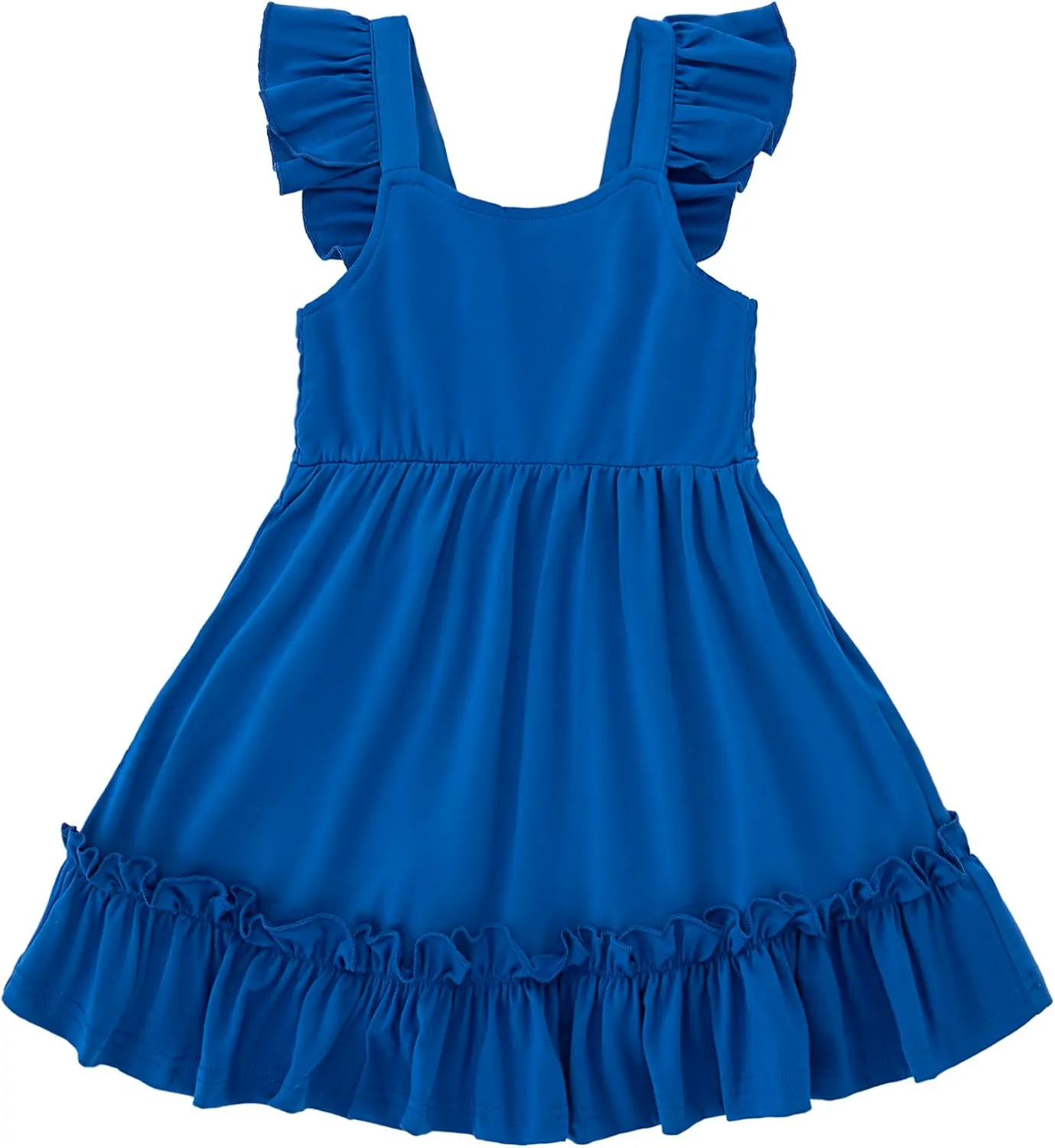 Smocked Dress Girls Solid Spring Summer Dresses for Toddler Sleeveless Sundress 2-6 Years