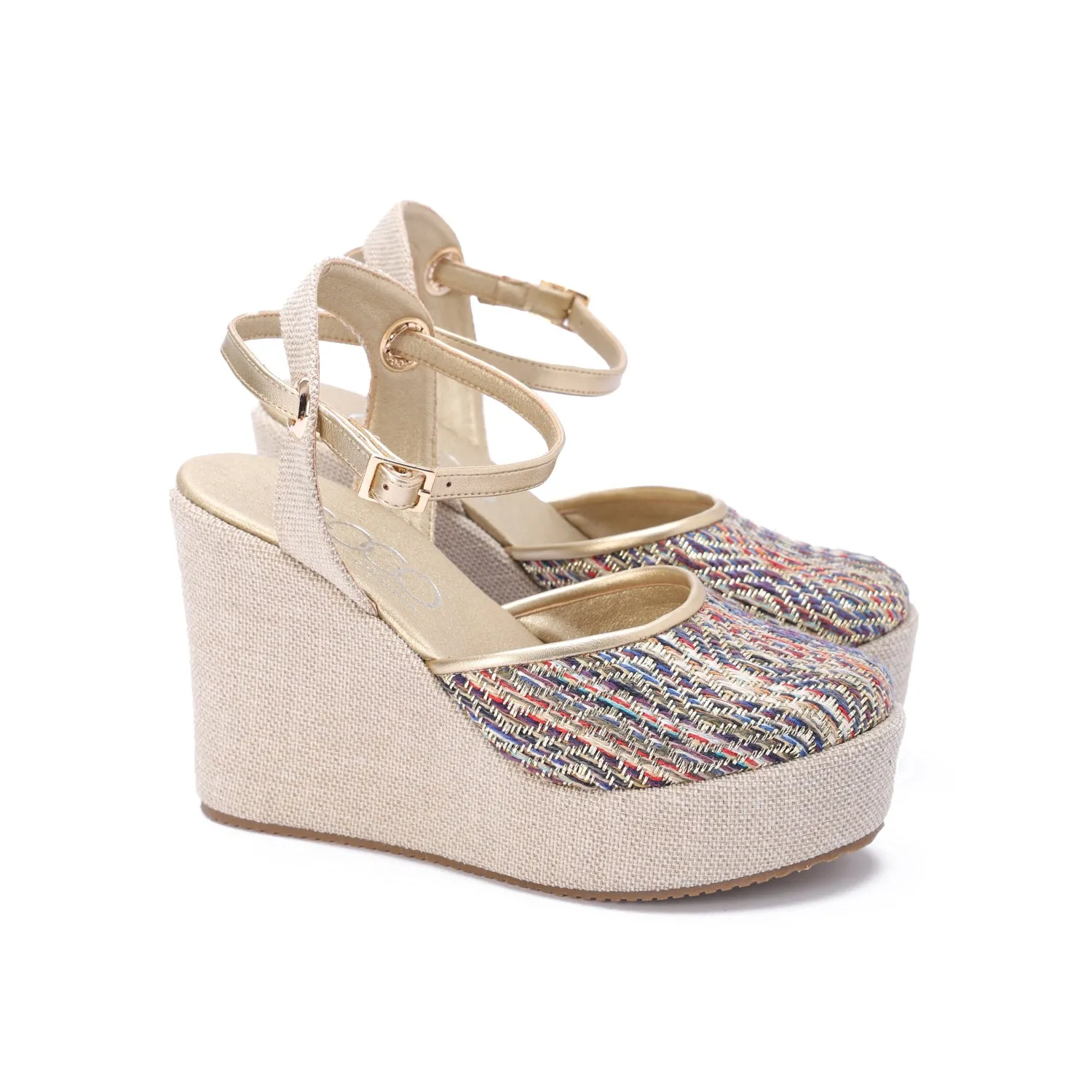 Smooth Ankle Straps Heels - Gold