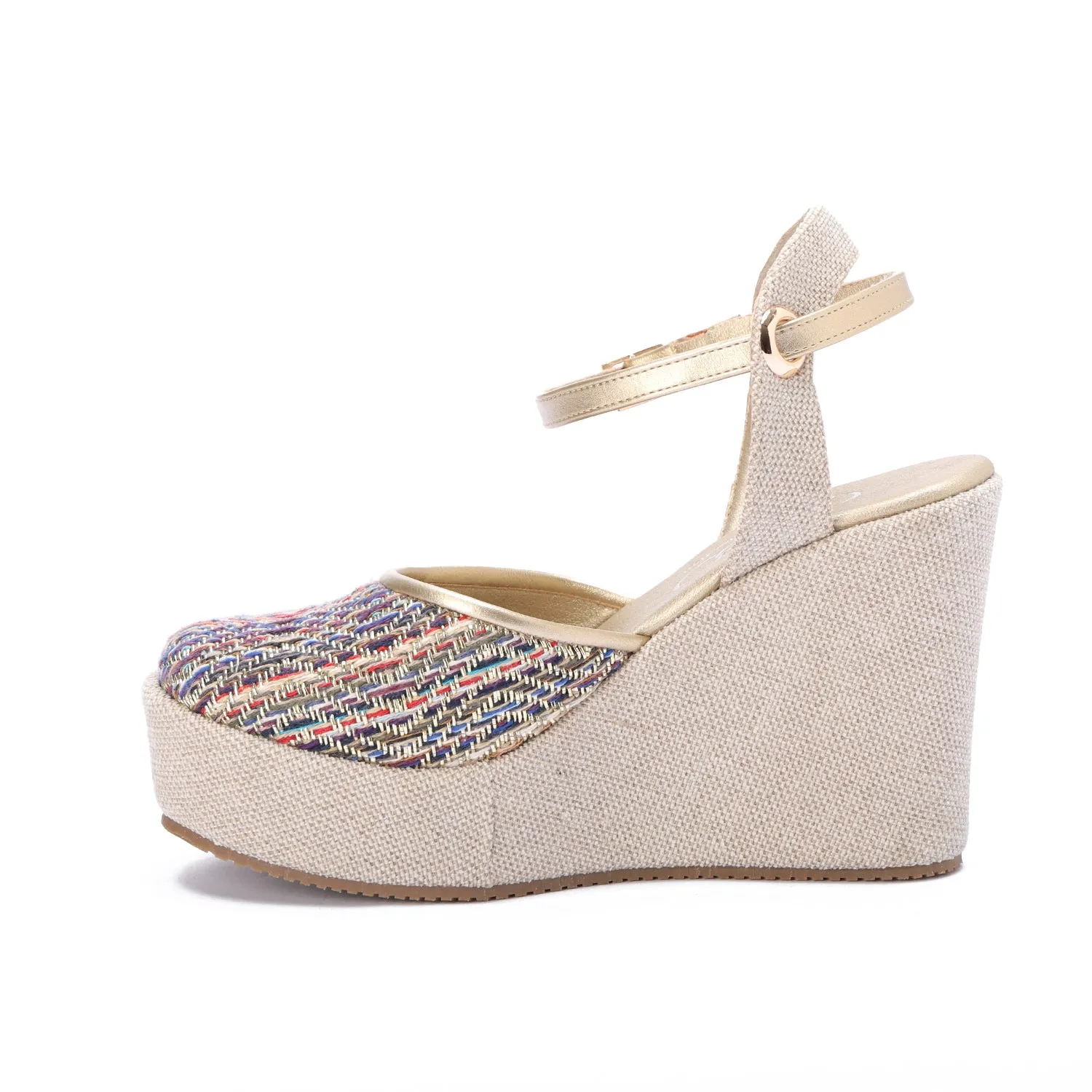 Smooth Ankle Straps Heels - Gold