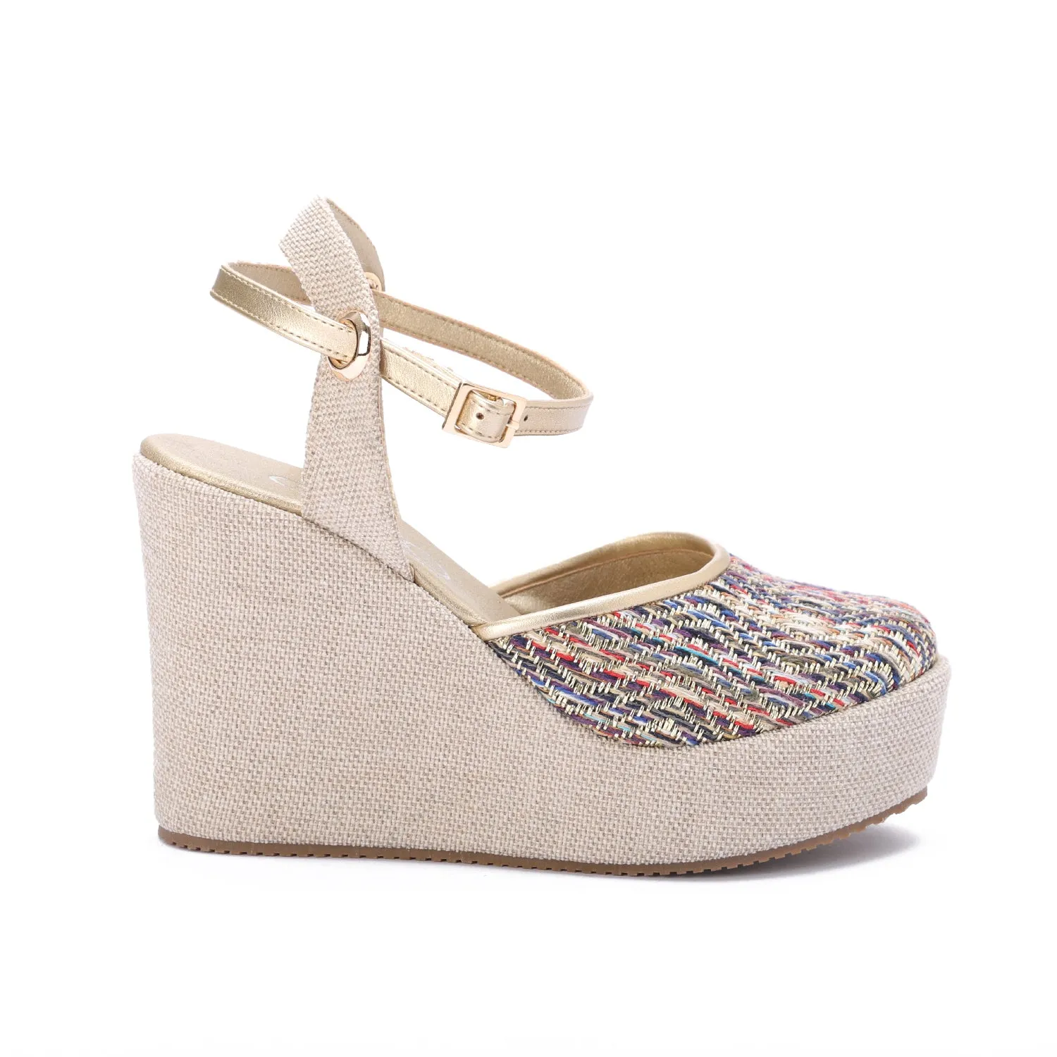 Smooth Ankle Straps Heels - Gold