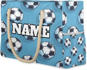 Sport Baseball Personalized Beach Bag for Women, Custom Name Waterproof Sandproof Pool Swim Bags