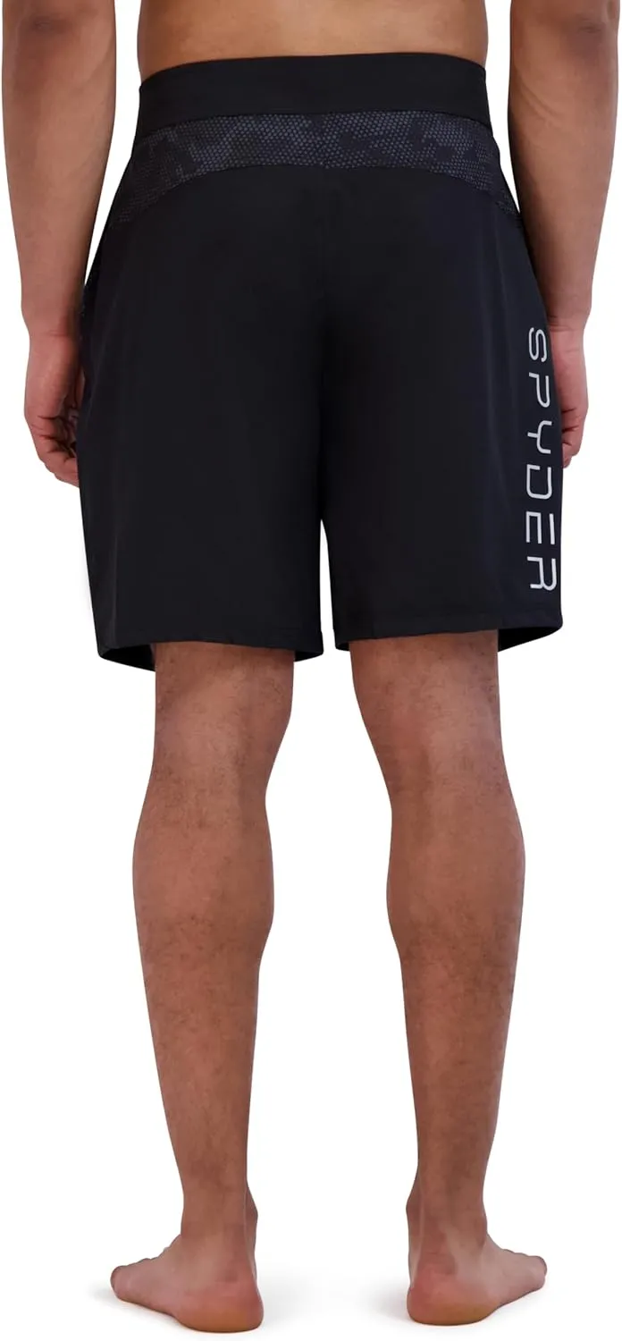 Spyder Men's Swim Trunks, Stretch, Quick-Dry, 9 Inseam Board Shorts, UPF , Pockets, Compression Boxer Liner