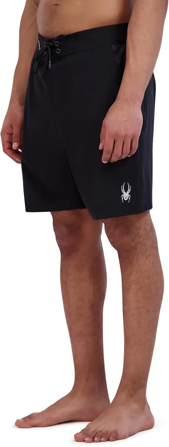 Spyder Men's Swim Trunks, Stretch, Quick-Dry, 9 Inseam Board Shorts, UPF , Pockets, Compression Boxer Liner
