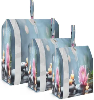 Stone Lotus Flower Compression Packing Cubes for Travel Packing Organizers Large Luggage Organizers Bags for Travel Accessories