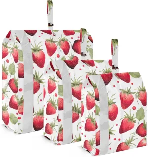 Strawberries Red Dots Packing Cubes for Travel 3 Set Travel Bags Organizer Suitcase Organizer for Travel Accessories