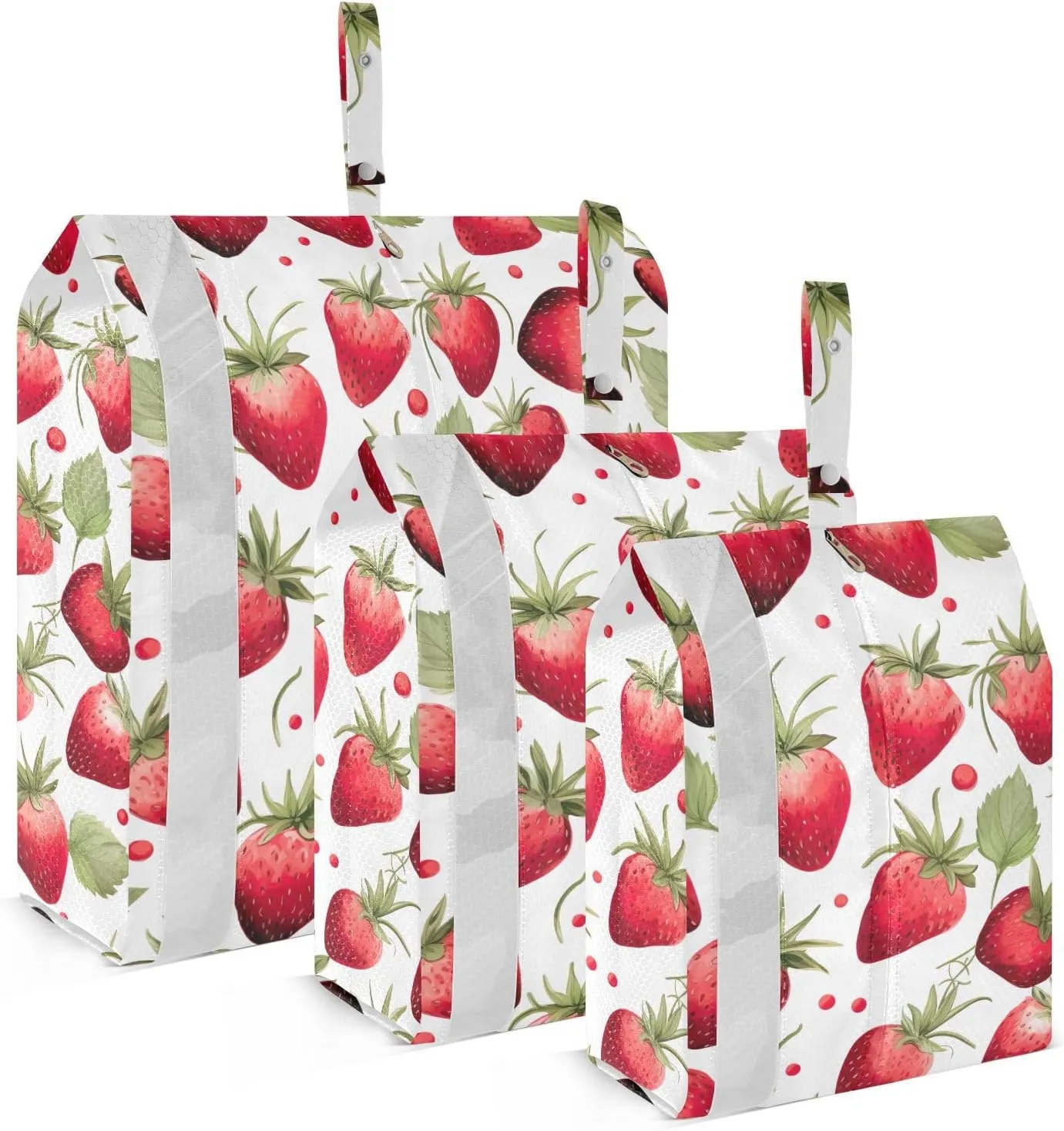 Strawberries Red Dots Packing Cubes for Travel 3 Set Travel Bags Organizer Suitcase Organizer for Travel Accessories