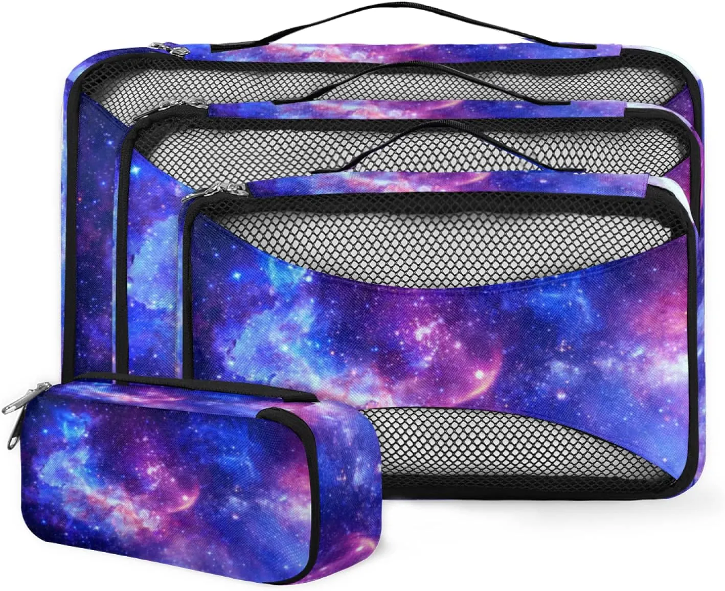 Stunning Galaxy 4 Set Packing Cubes for Suitcases Travel Packing Organizers for Travel Accessories Lightweight & Space Saving