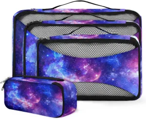 Stunning Galaxy 4 Set Packing Cubes for Suitcases Travel Packing Organizers for Travel Accessories Lightweight & Space Saving