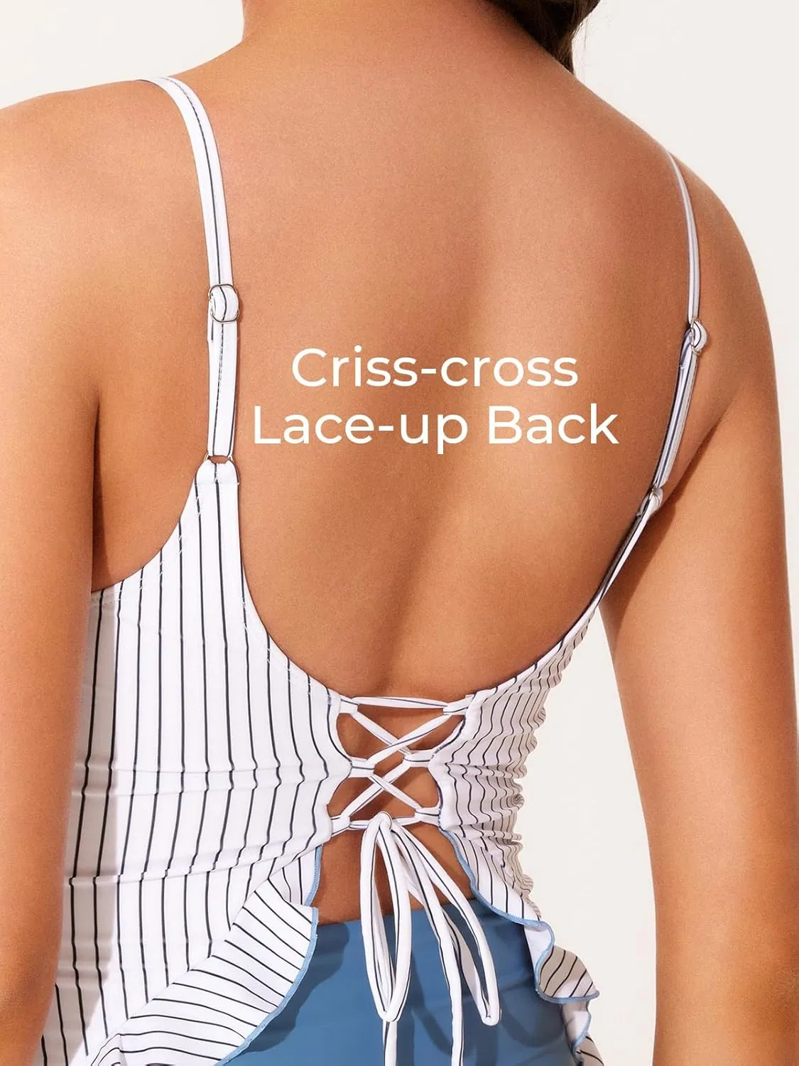 Summer Mae Maternity Swimsuit One Piece Ruffle Cutout Pregnancy Bathing Suit Lace Up Swimwear
