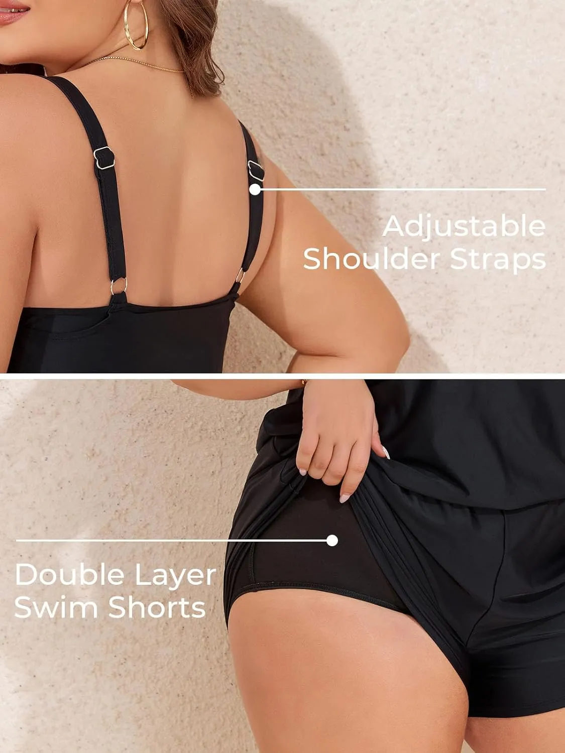Summer Mae Plus Size Swim Romper Women One Piece Swimsuit Blouson Bathing Suit with Pockets 2025 Modest Swimwear