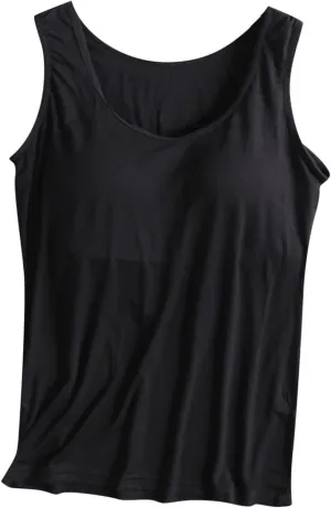 Summer Pajamas for Women's with Built in Bras Modal Solid Basic Soft Camisole Sexy Lounge Tops Yoga Athletic Tops
