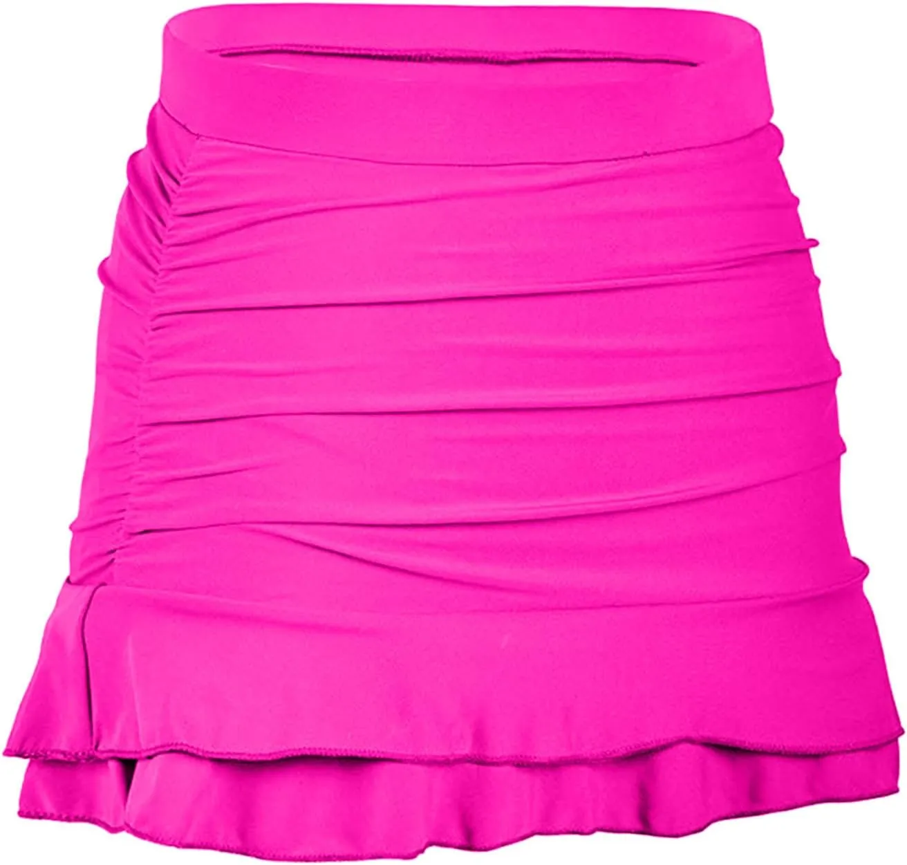 Swim Skirt for Women Ruffle Ruched High Waisted Bathing Suits Bottoms with Built-in Brief Swimsuits Skirt Swim Shorts