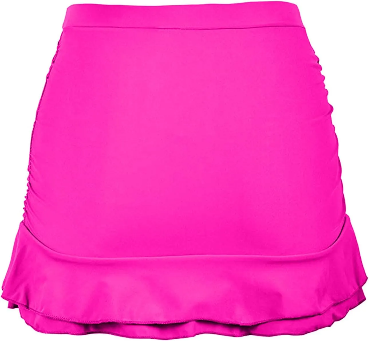Swim Skirt for Women Ruffle Ruched High Waisted Bathing Suits Bottoms with Built-in Brief Swimsuits Skirt Swim Shorts